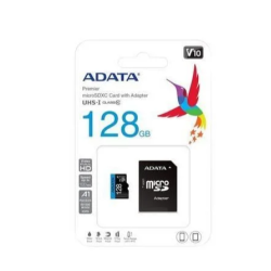 CARD MicroSD ADATA 128GB Clasa 10 cu adaptor, AUSDX128GUICL10A1-RA1