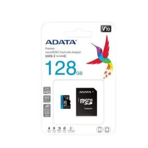 CARD MicroSD ADATA 128GB Clasa 10 cu adaptor, AUSDX128GUICL10A1-RA1