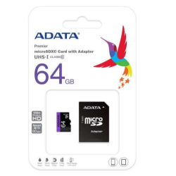 CARD MicroSD ADATA 64GB Clasa 10, AUSDX64GUICL10-RA1