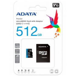 Card microSD 512GB, clasa UHS-I 10, ADATA AUSDX512GUICL10A1-RA1