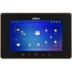 Monitor pentru videointerfon IP WiFi, ecran 7 inch TFT, touch screen, Microfon si Difuzor, MicroSD, PoE, Dahua VTH5221D-S2
