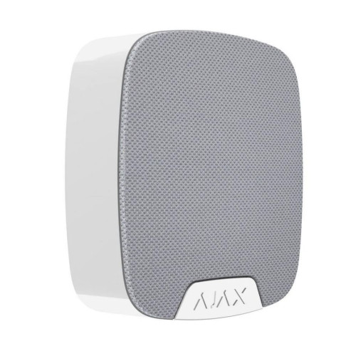 Sirena de interior pentru sisteme de alarma AJAX HOMESIREN WH, semnale luminoase si sonore, sunet de 113 dB, distanta comunicare maximum 2km