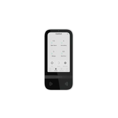 Tastatura wireless cu ecran touch, Mifare, uz interior, 1.7 km bidirectional, 868 MHz, aplicatie, anti-bruiaj, alb, AJAX KEYPAD TOUCH